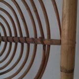 Peacock screen in rattan and bamboo