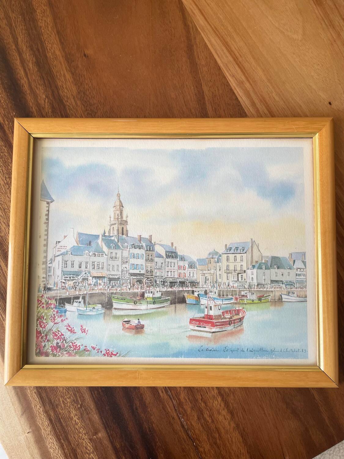 Painting Le Croisic the quay of the aiguille Roland Chetelat 89
