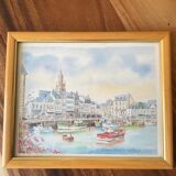 Tableau Le croisic le quai de l’aiguillon Roland Chetelat 89