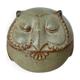 Vintage Japanese pottery owl sugar bowl 1970, zoomorphic owl sugar box