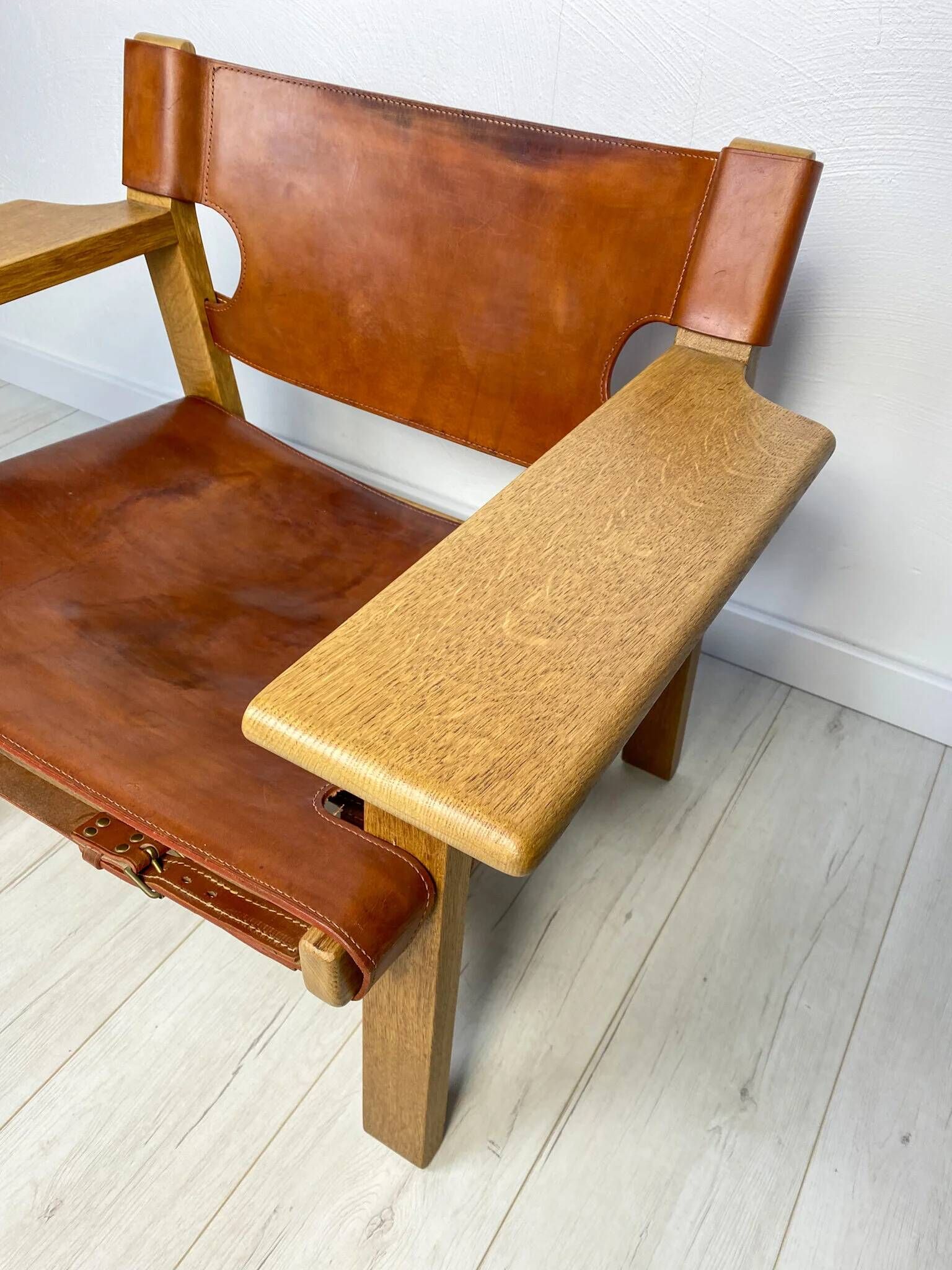 1950s Vintage Oak Spanish Chair by Børge Mogensen for Fredericia