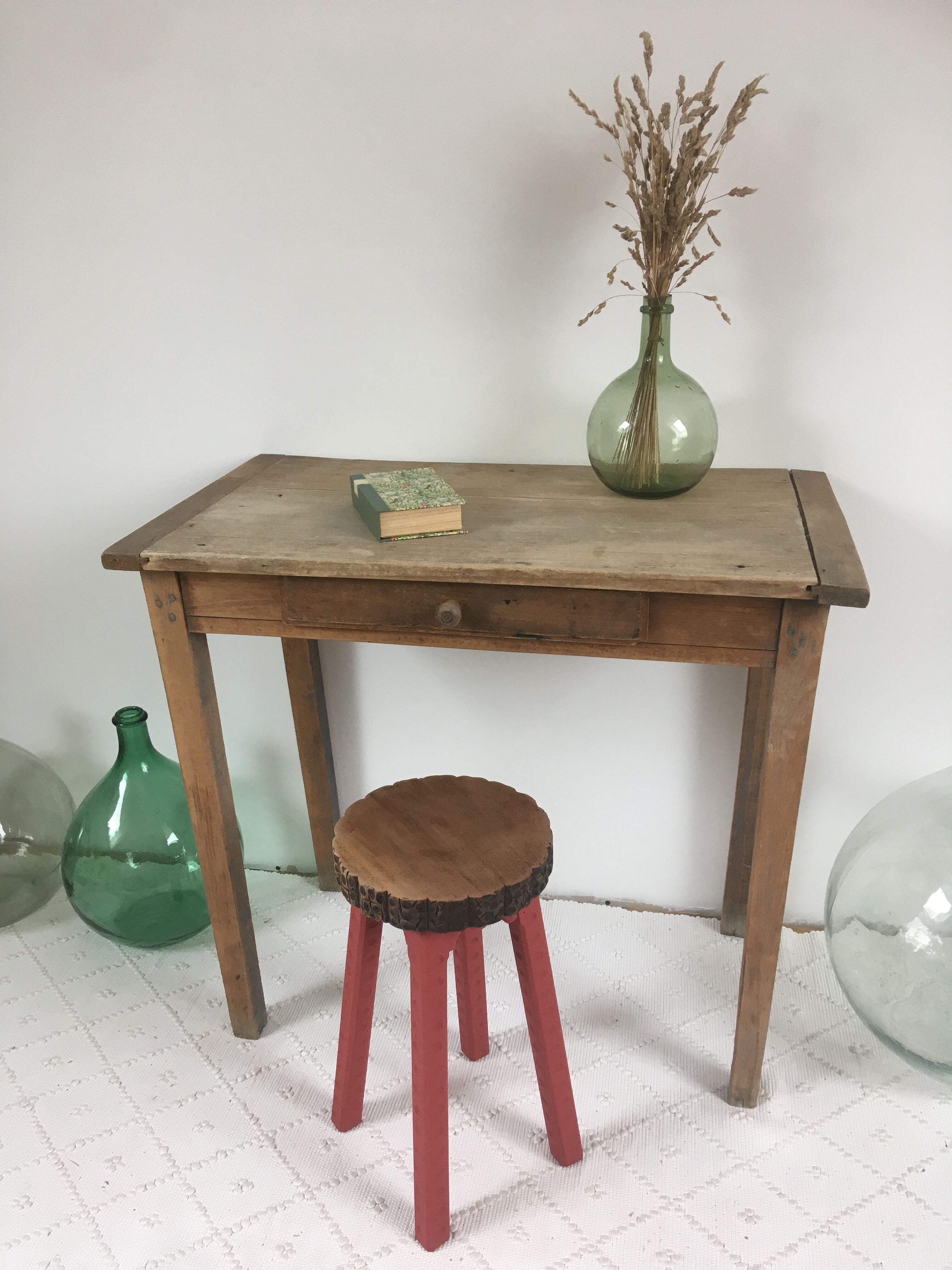 Carved wooden stool