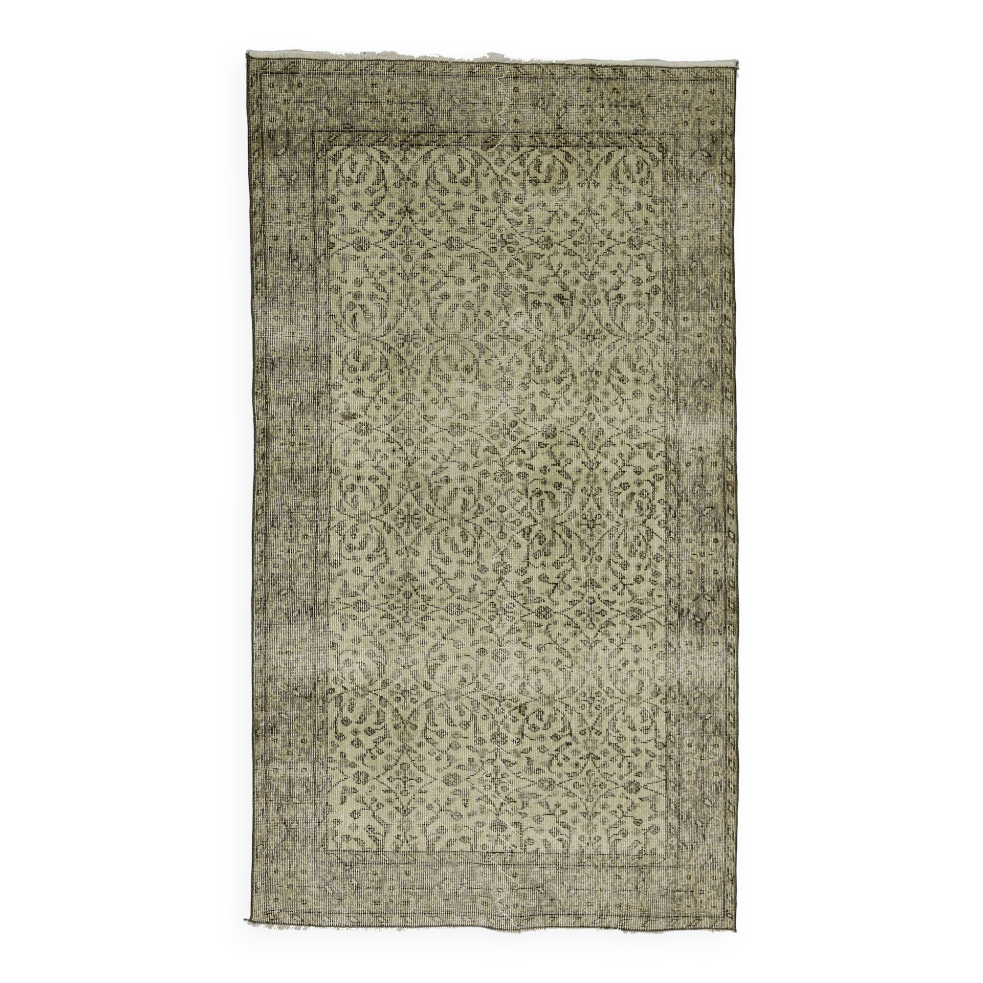 Turkish Anatolian Handmade Vintage Area Rug 210 cm x 105 cm