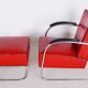 Set of Bauhaus Armchair with Foot Stool attributed to Mucke Melder, 1930s