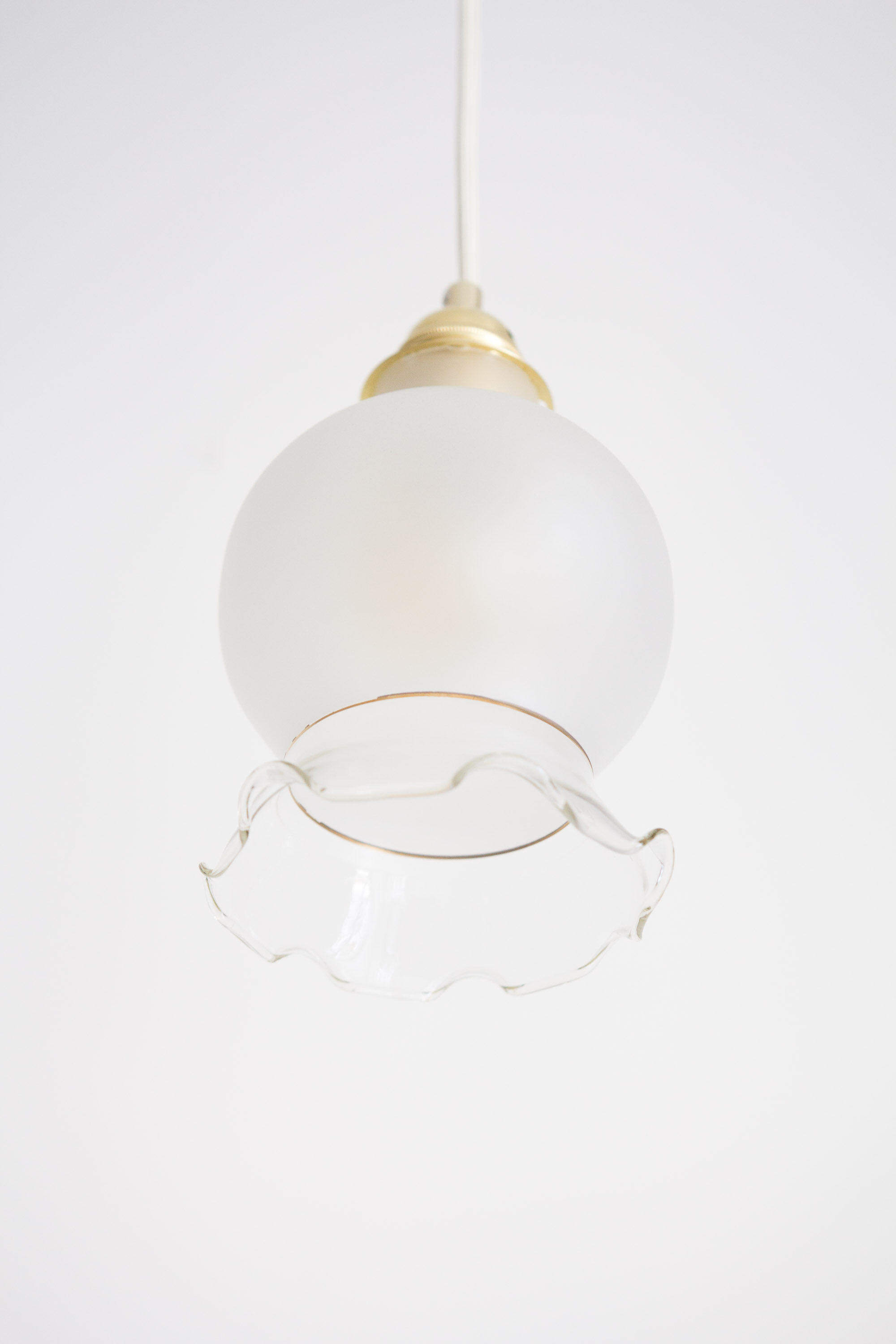 Pendant lamp from upcycled vintage glass lampshade