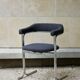 Set of 4 Space age chairs, chrome steel and buckle fabric