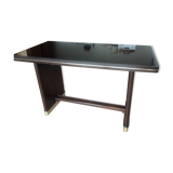 Coffee table with black glass top / 40s-50s