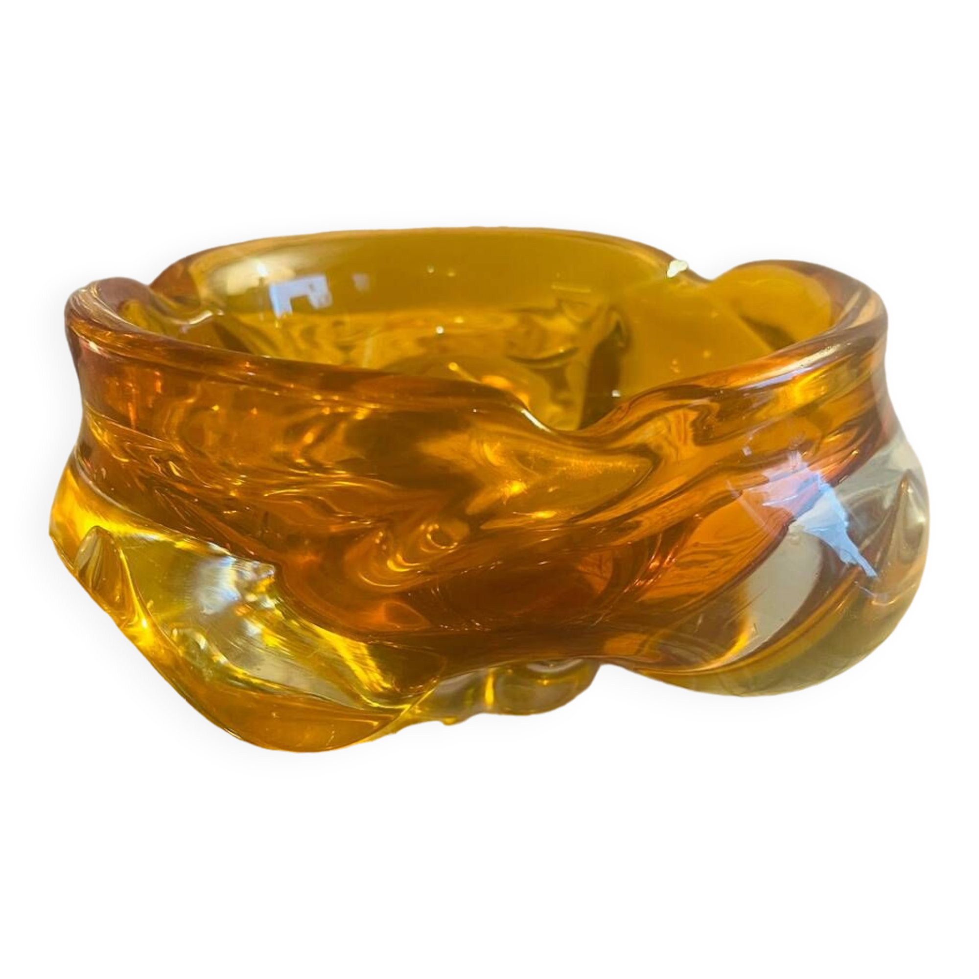 Murano ashtray year 60/70 orange