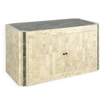 1980s buffet in stone marquetry and brass
