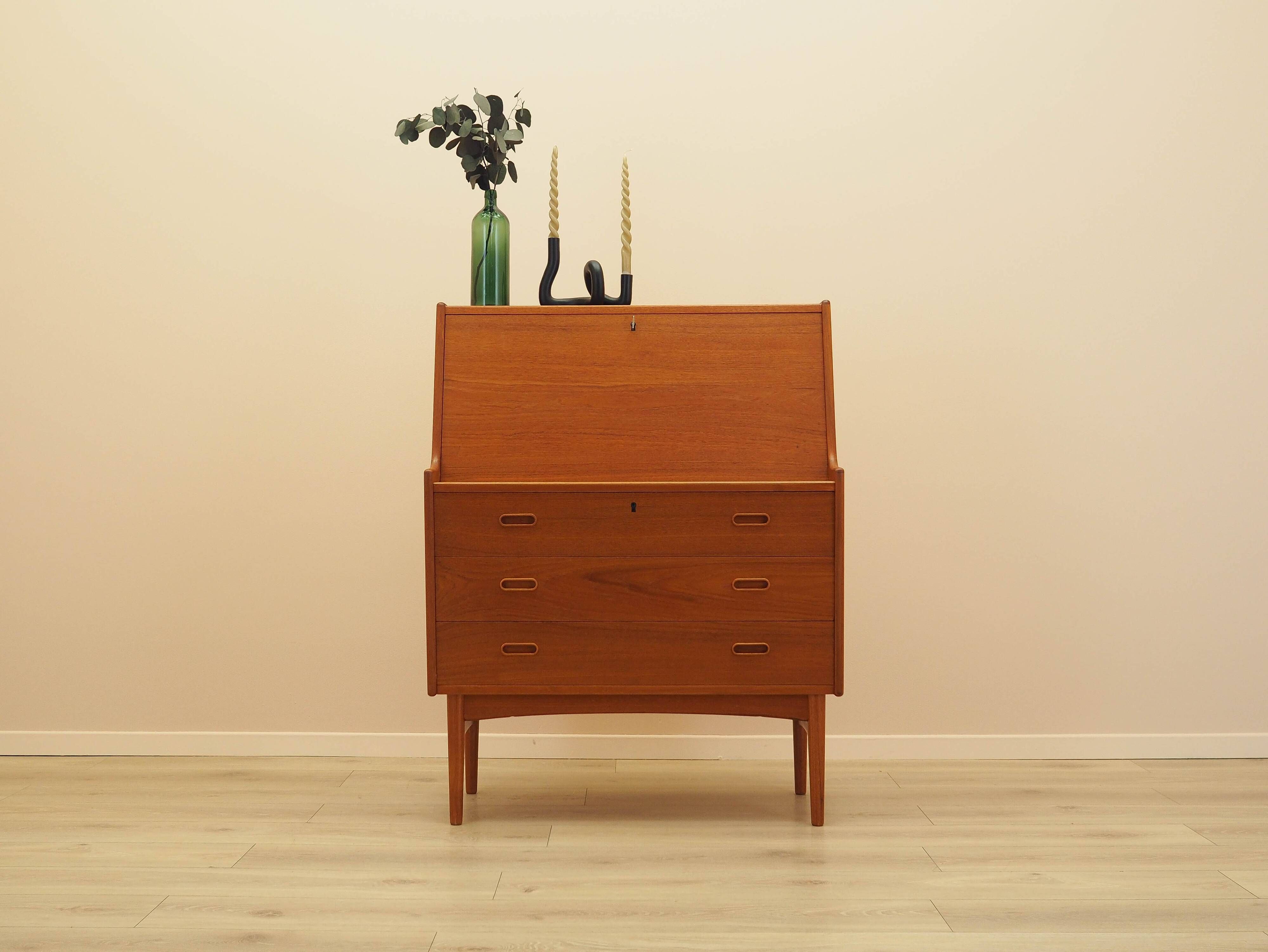 Teak secretary, Danish design, 1960s, Arne Wahl Iversen, Vinde Møbelfabrik