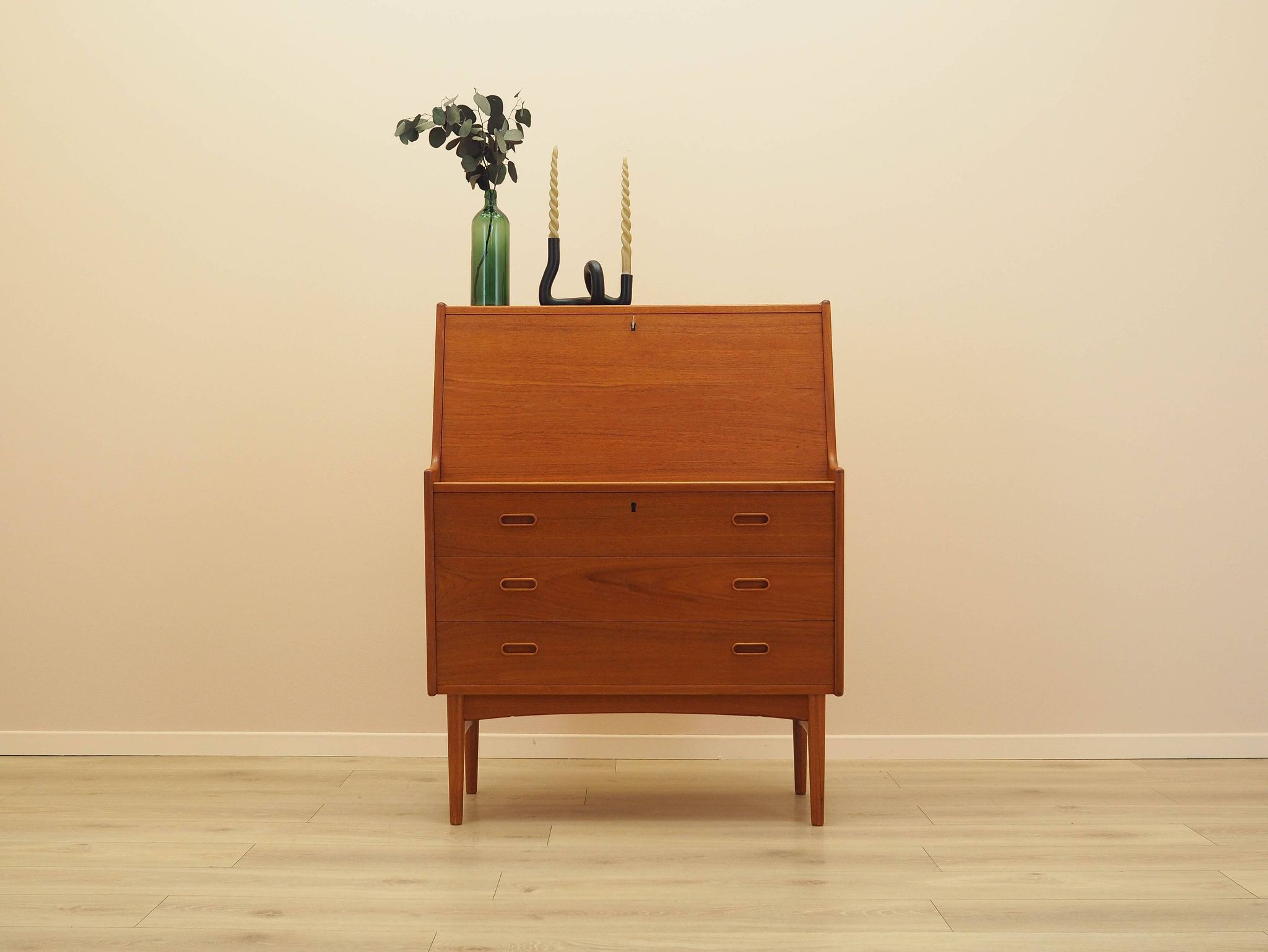 Teak secretary, Danish design, 1960s, Arne Wahl Iversen, Vinde Møbelfabrik
