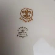 Set of 2 antique Limoges porcelain plates – Golden friezes