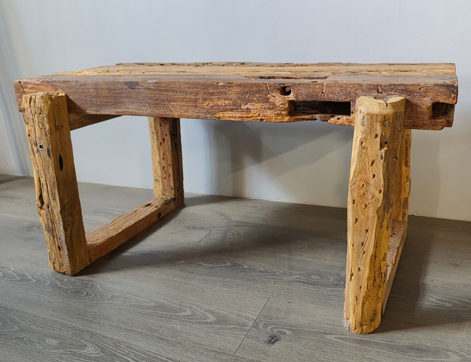 Coffee table in reclaimed wood