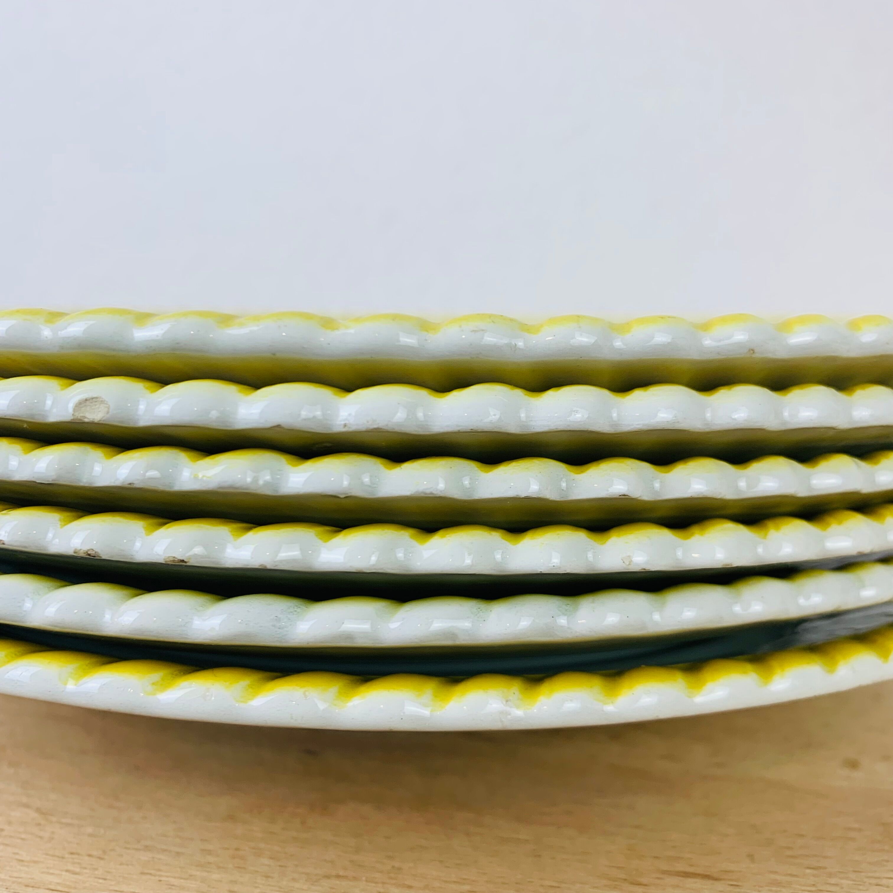 Set of 6 vintage earthenware dinner plates.