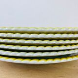 Set de 6 assiettes plates en faïence vintage
