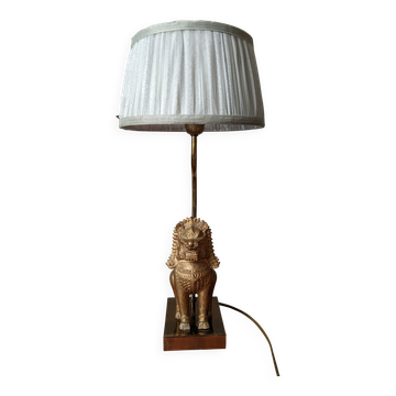 Thai Singha lion foo dog bedside lamp