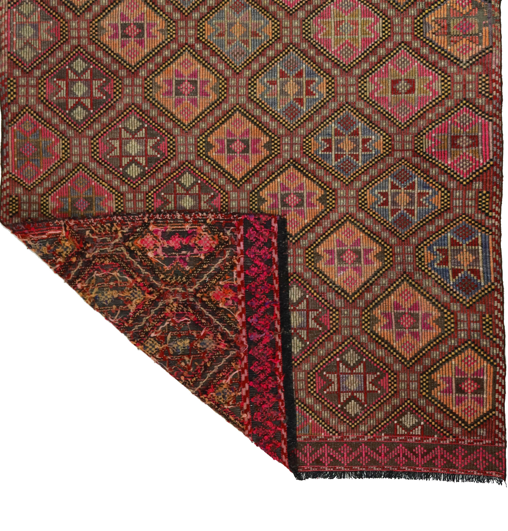 Anatolian handmade kilim rug 267 cm x 137 cm