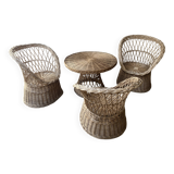 Rattan garden furniture / winter garden / 4 pieces