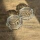 Set of 2 vintage octagonal glass ashtrays D11 H3.5