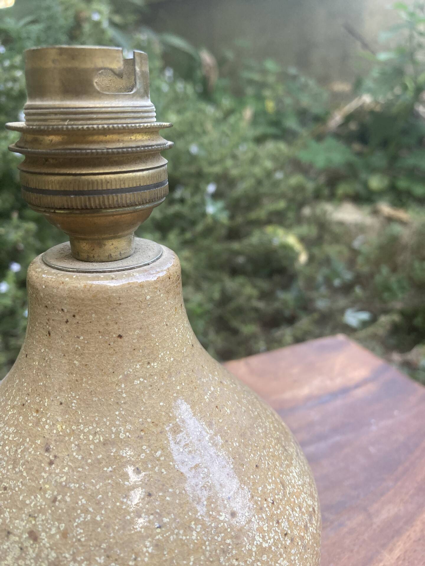 Ceramic bedside lamp signed