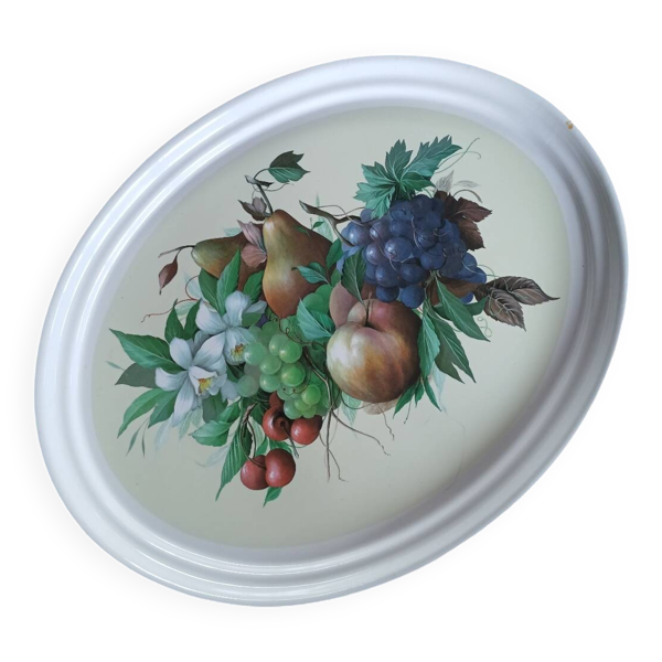 Plateau ovale motifs fruits