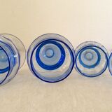Set carafe et 20 verres art déco myosotis