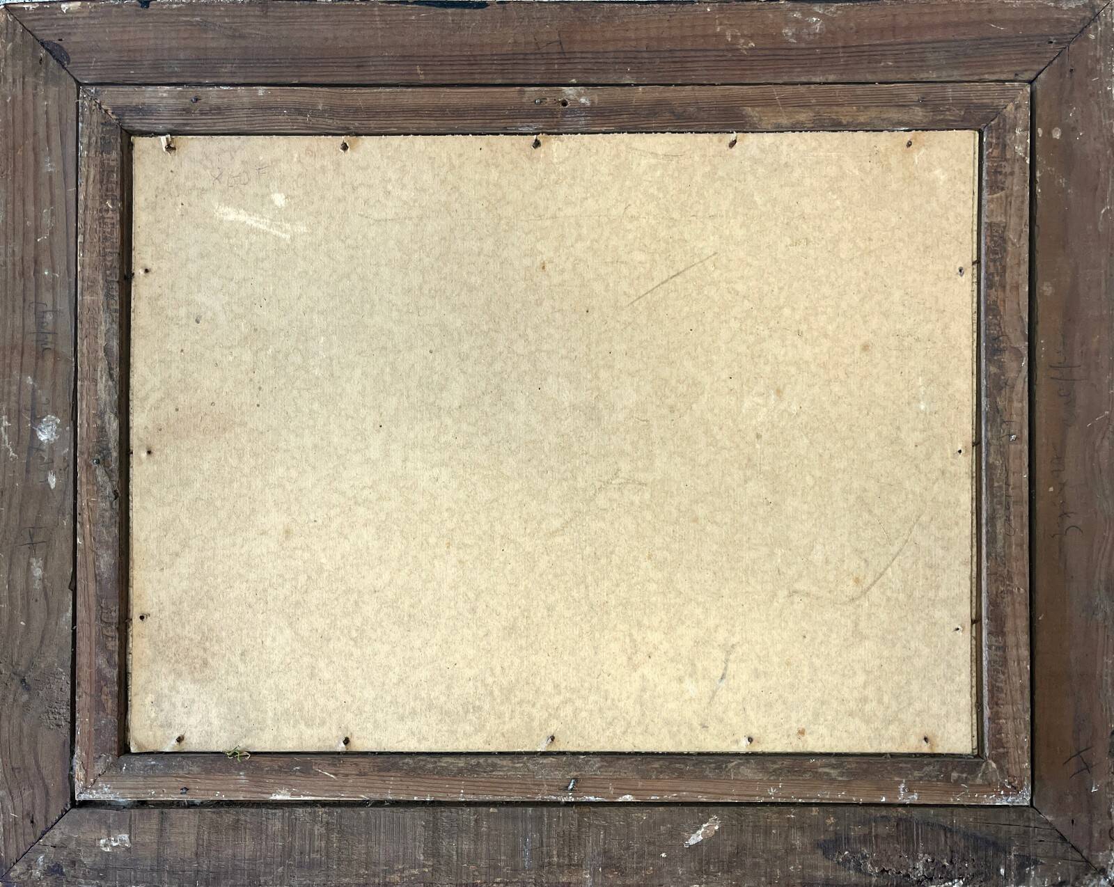 Tableau HSP "Village view with bell tower" signed + frame