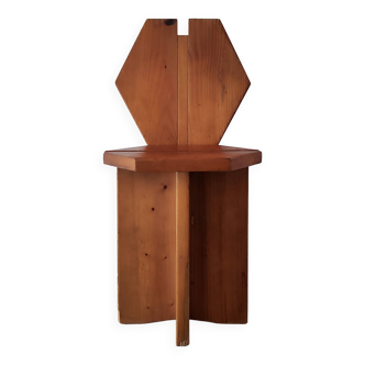 Pine chair from the 60s, France, Méribel - René Martin