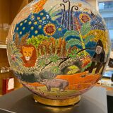 Colonial Round Vase Enamels of Longwy