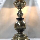 Pied de lampe en bronze argenté