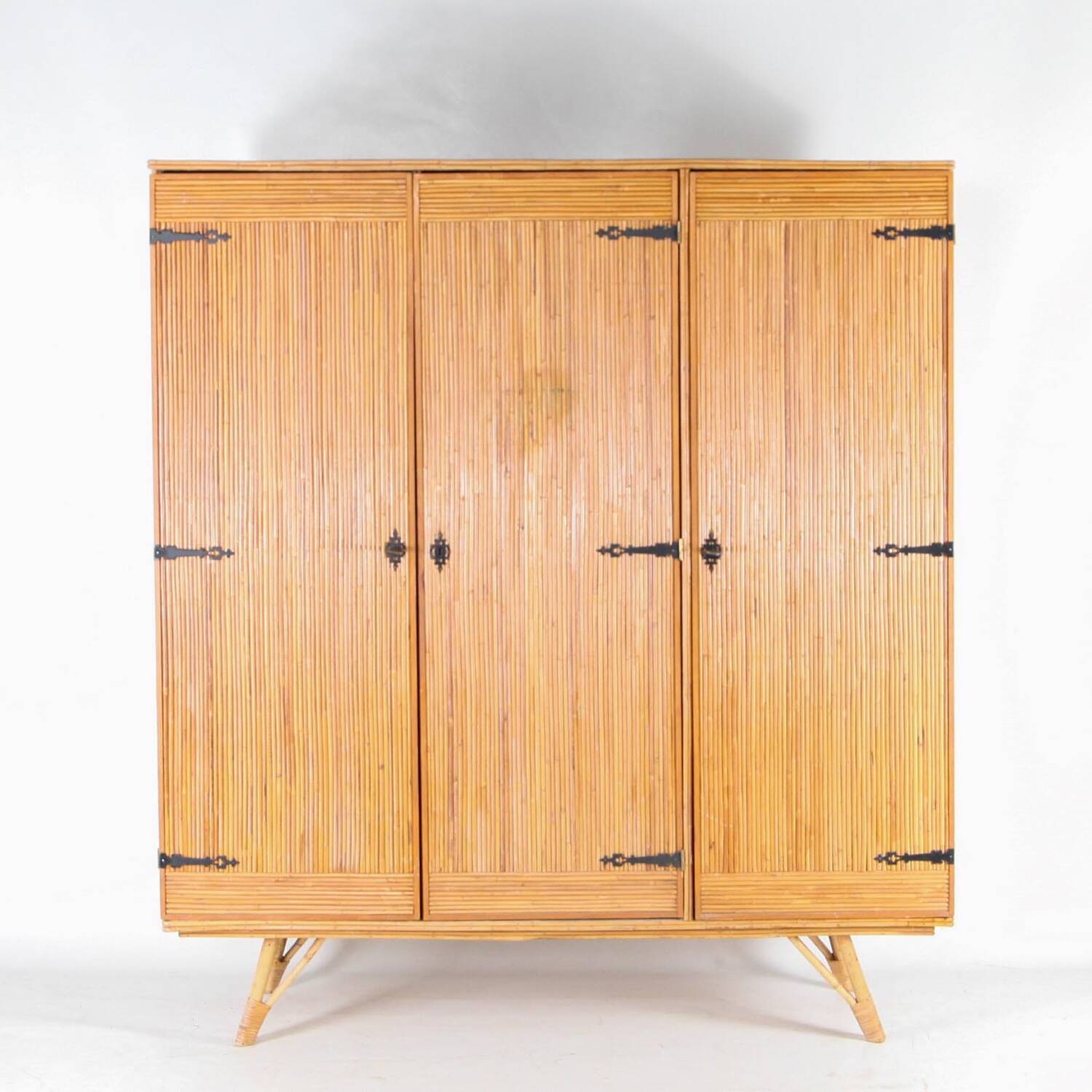 Audoux Minet style rattan wardrobe
