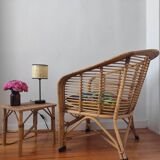 Pair of rattan armchairs