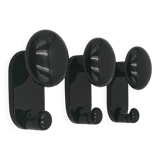 Set de 3 patères murales noires design C Bartoli Italie années 70