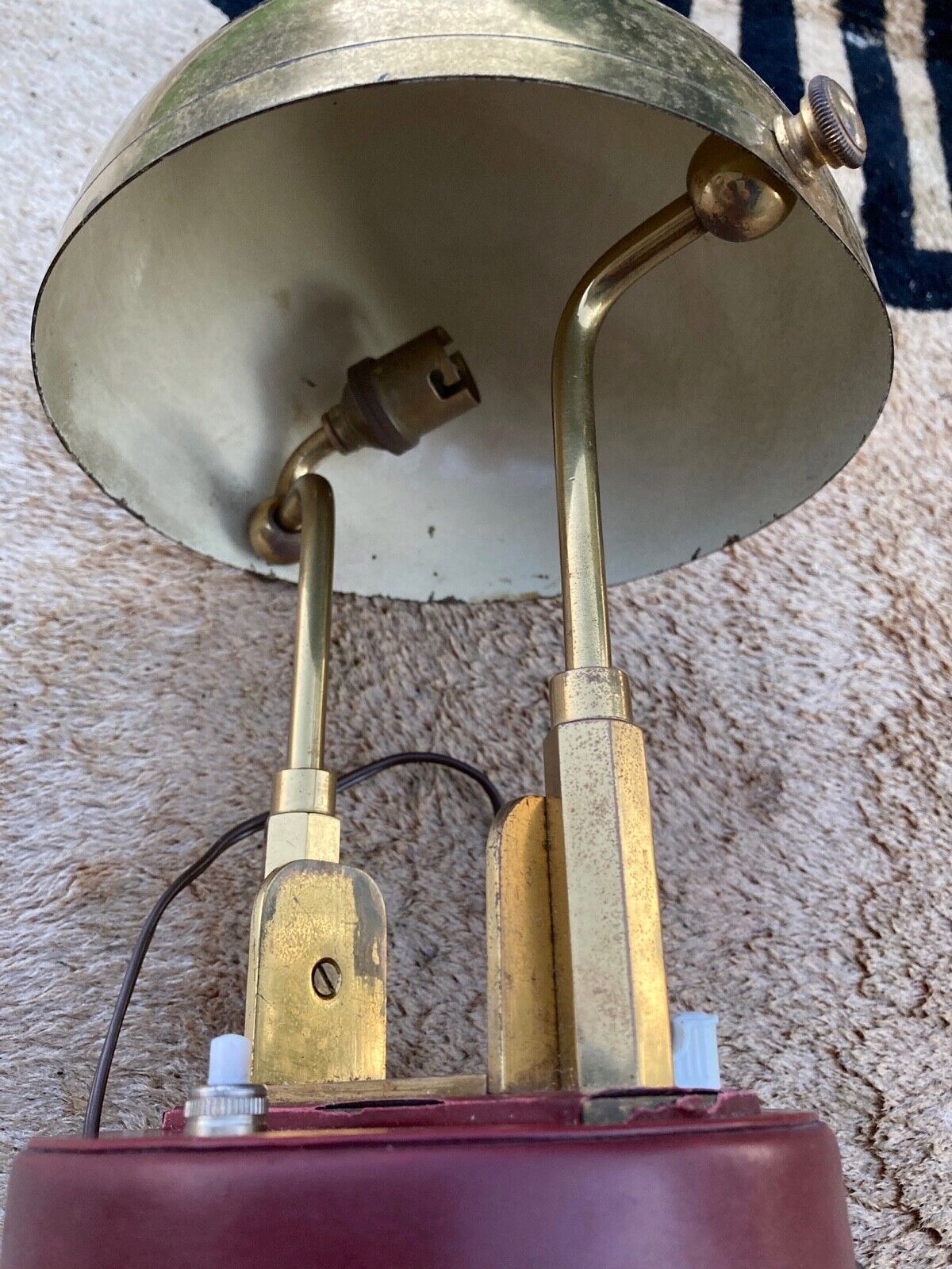 Desk lamp art deco modernist bauhaus gilded metal and bronze or gilded brass