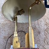 Desk lamp art deco modernist bauhaus gilded metal and bronze or gilded brass