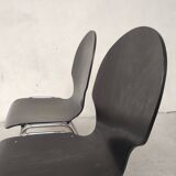 6 chaises plywood et chrome