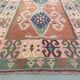 Large vintage Turkish kilim rug 190x103 cm wool kelim medium 2515