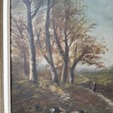 Tableau ancien paysage signé