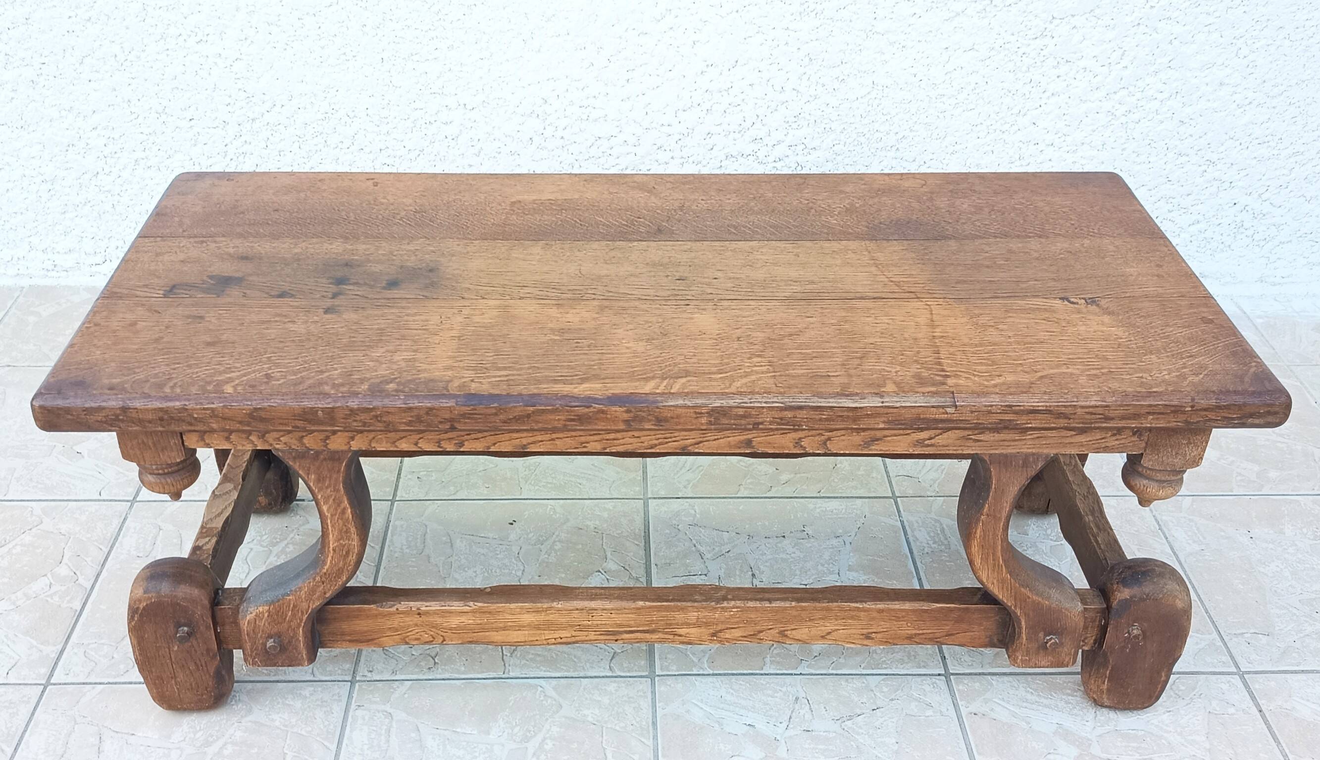 Solid oak coffee table 1950