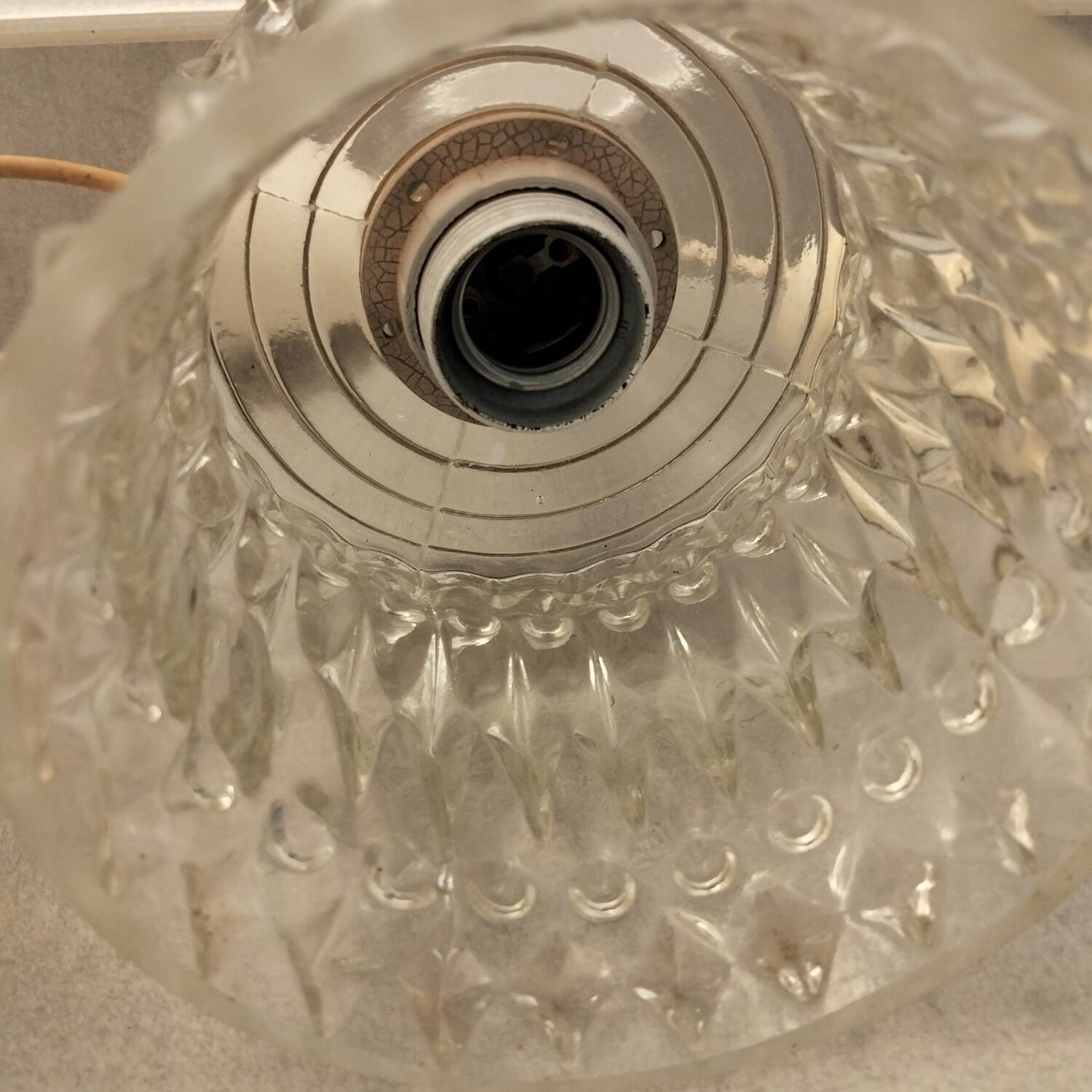 2 small chandeliers, vintage glass lights, 60s