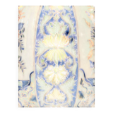 Delft-style ceramic table lamp from France around 1900 with a new blue velvet shade.