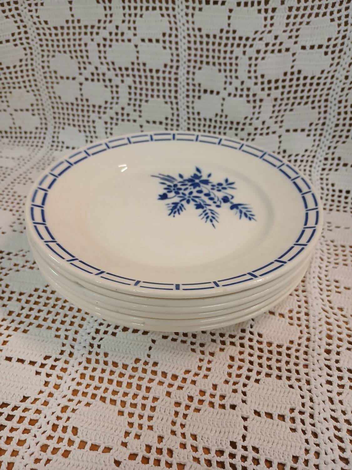 6 antique Badonviller dinner plates