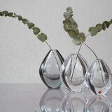 Crystal Lucid Drop Glass Vases by Sven Palmqvist for Orrefors, Sweden, 1950s, set of 3