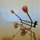Scandinavian coat rack in metal and wood 60s 70s