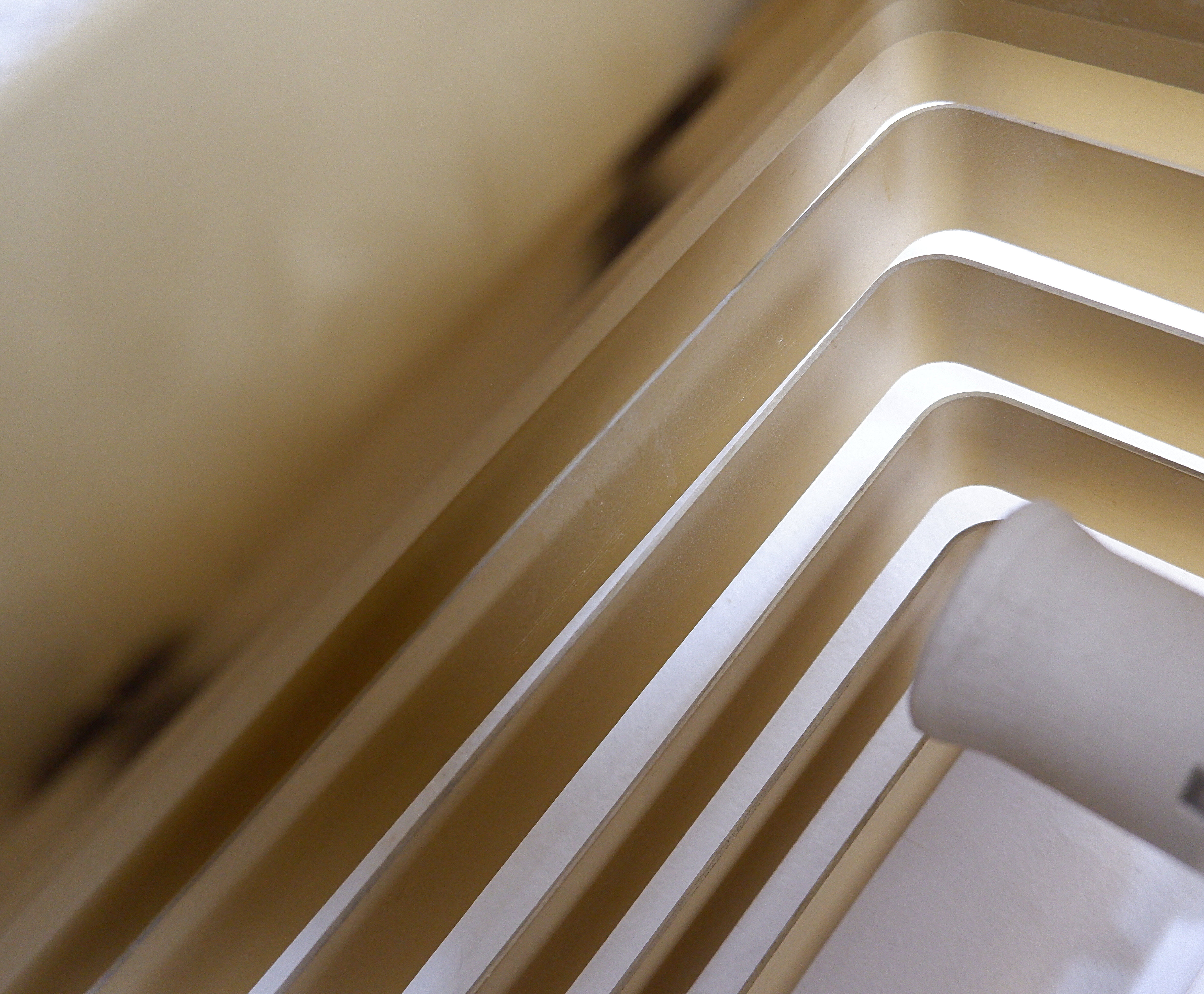 Pair of gold-plated aluminum wall lights by Jules Wabbes - 2 pairs available (1)