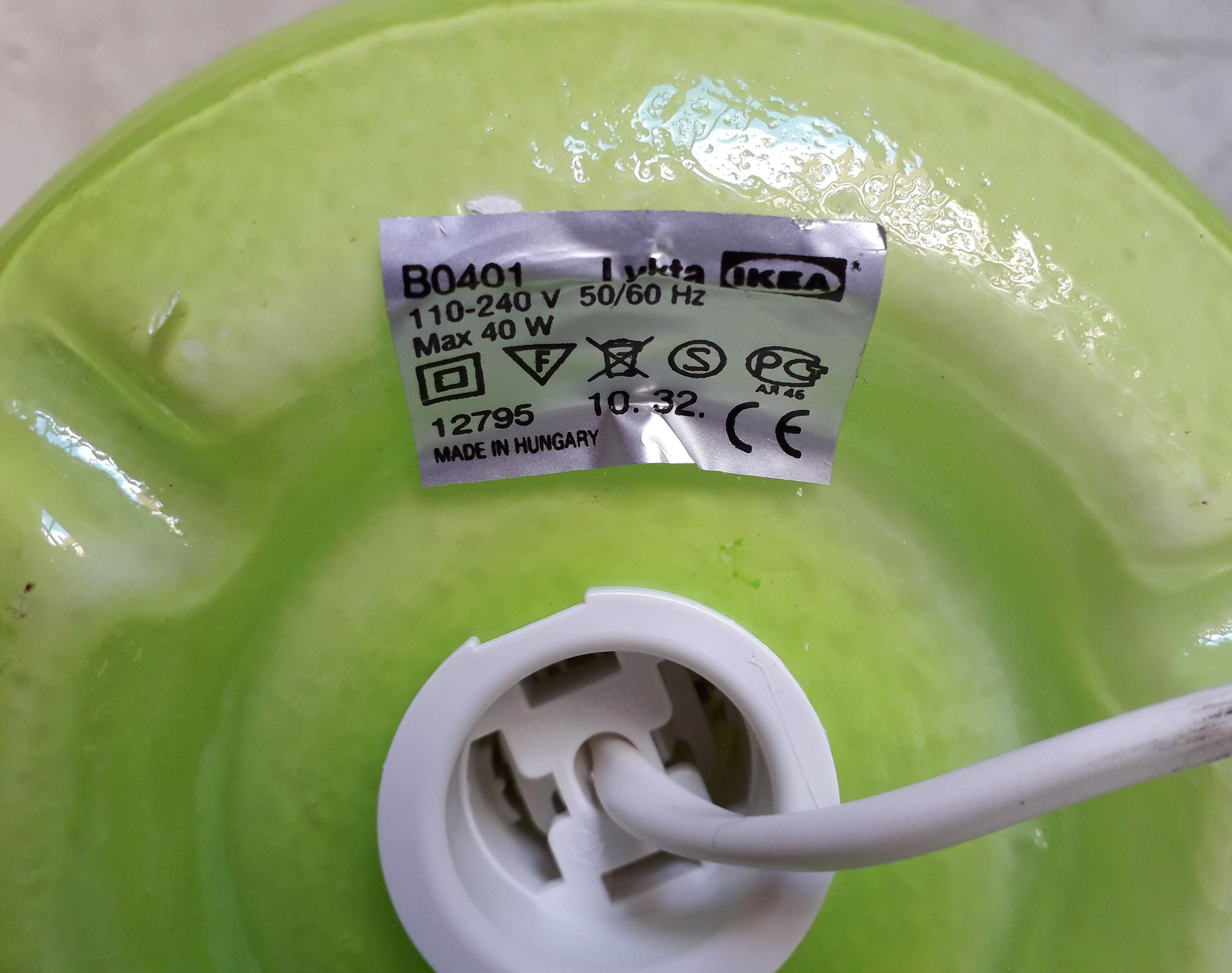 Pair of green lamps Ikea model Lykta 90s