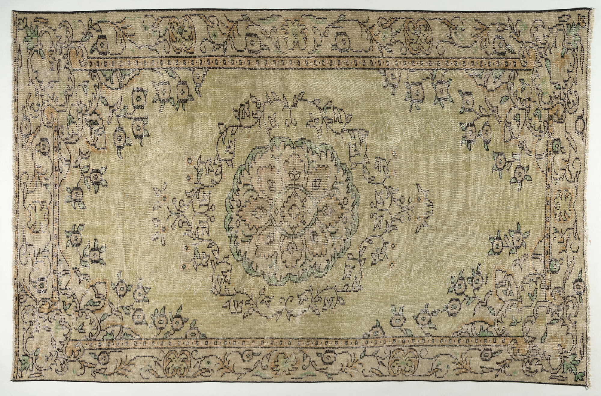 Anatolian handmade vintage rug 283 cm x 172 cm