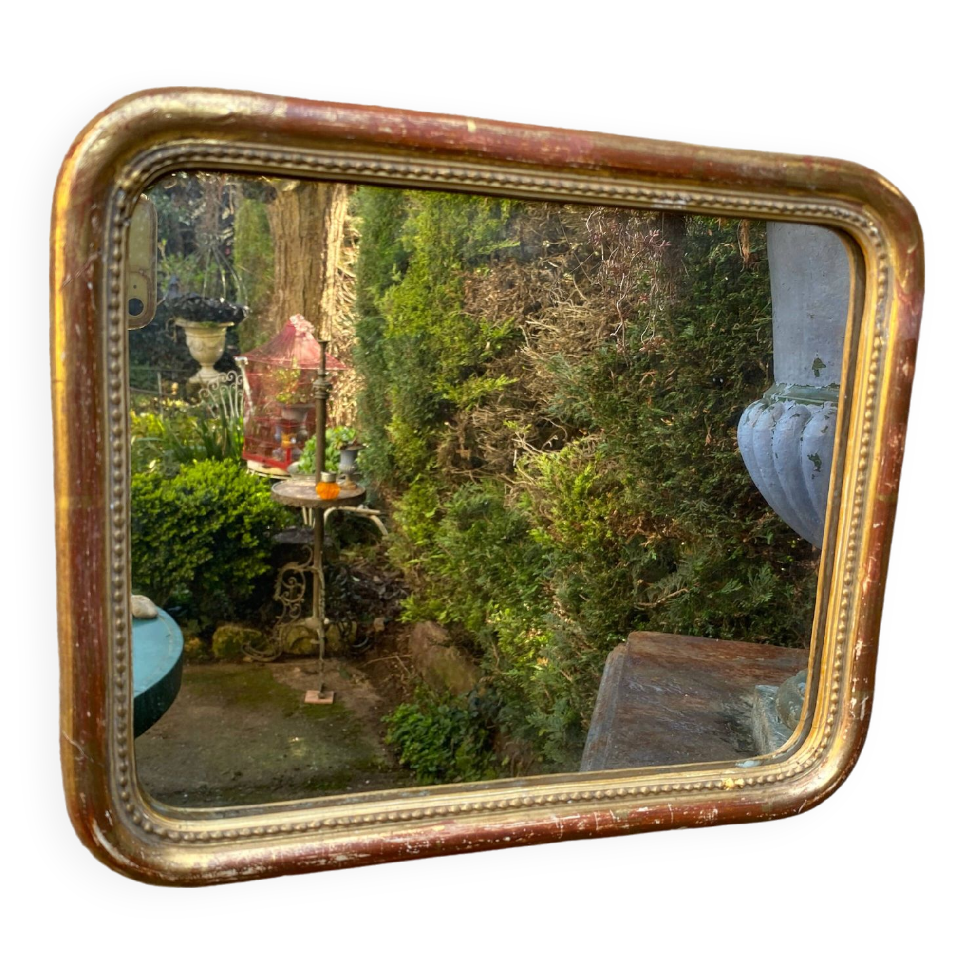 Louis-Philippe mirror gilded with gold leaf