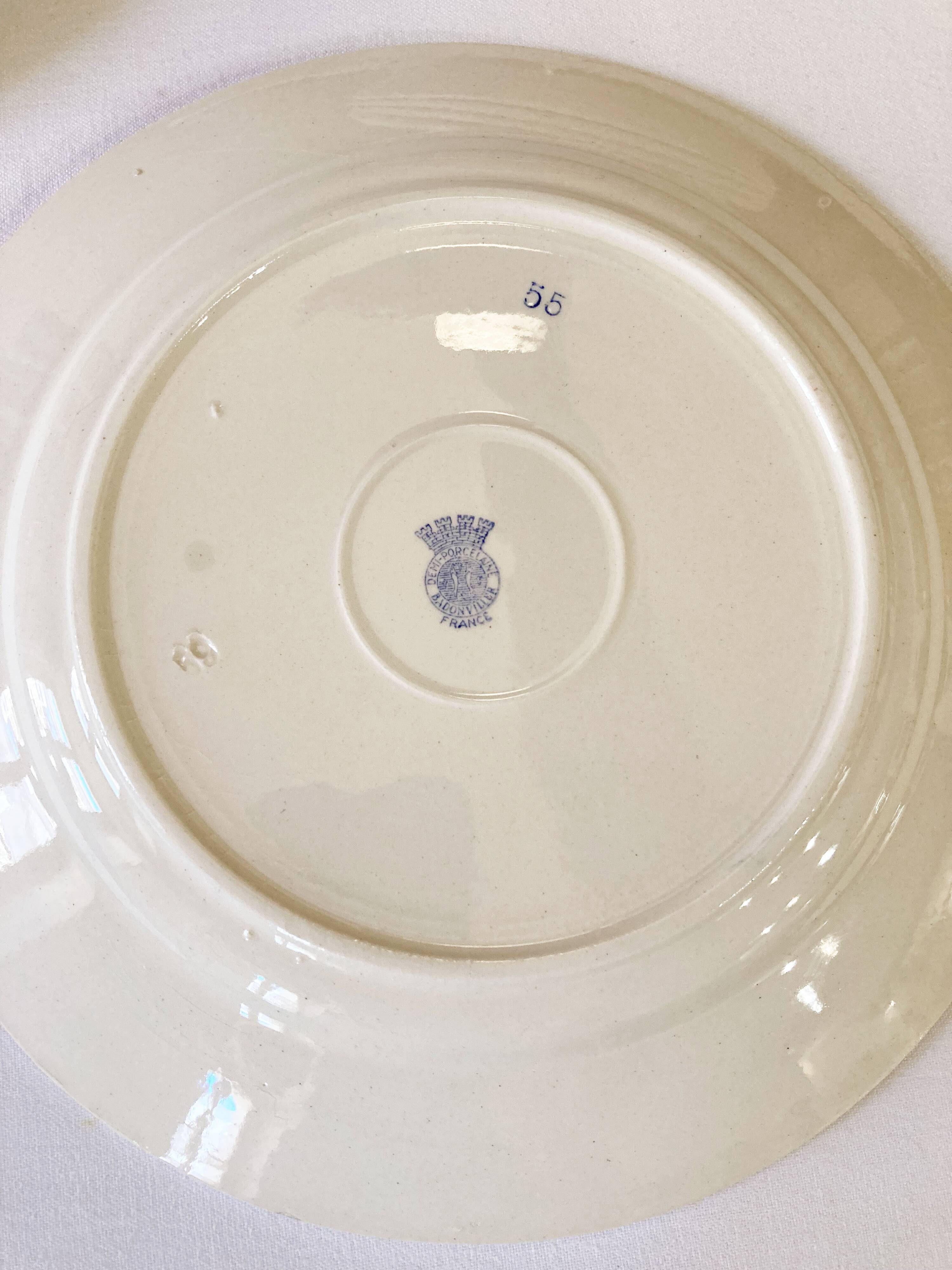 Serving plates, Germaine model, Badonviller