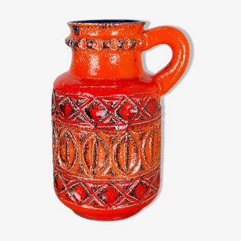 Vase en poterie de lave grasse super coloré par Bay Ceramics, Allemagne, années 1970